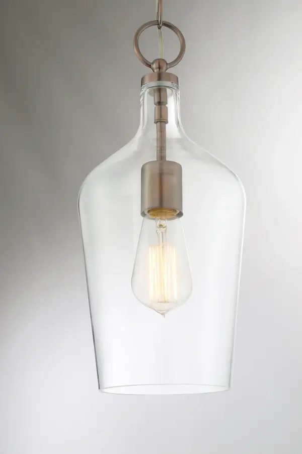 Hartley Single Light Pendant in Antique Copper with Clear Glass - Image 4