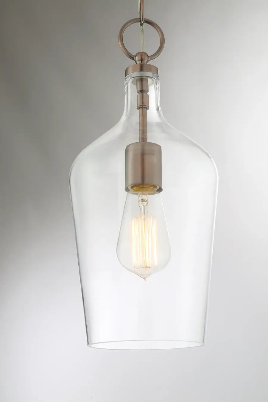 Hartley Single Light Pendant in Antique Copper with Clear Glass - Image 4