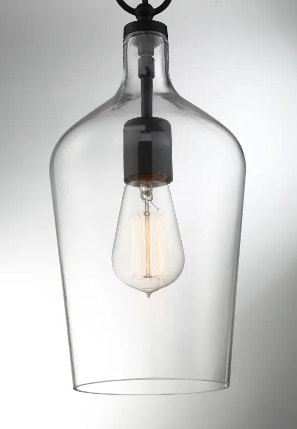 Hartley Single Light Pendant in Matte Black with Clear Glass - Image 4