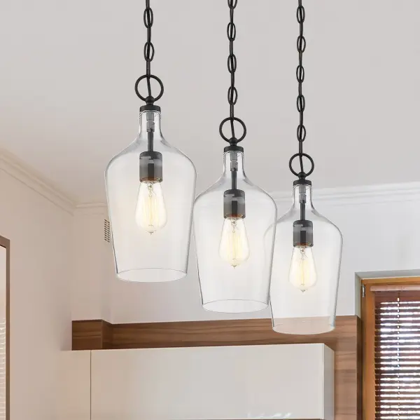 Hartley Single Light Pendant in Matte Black with Clear Glass - Image 9