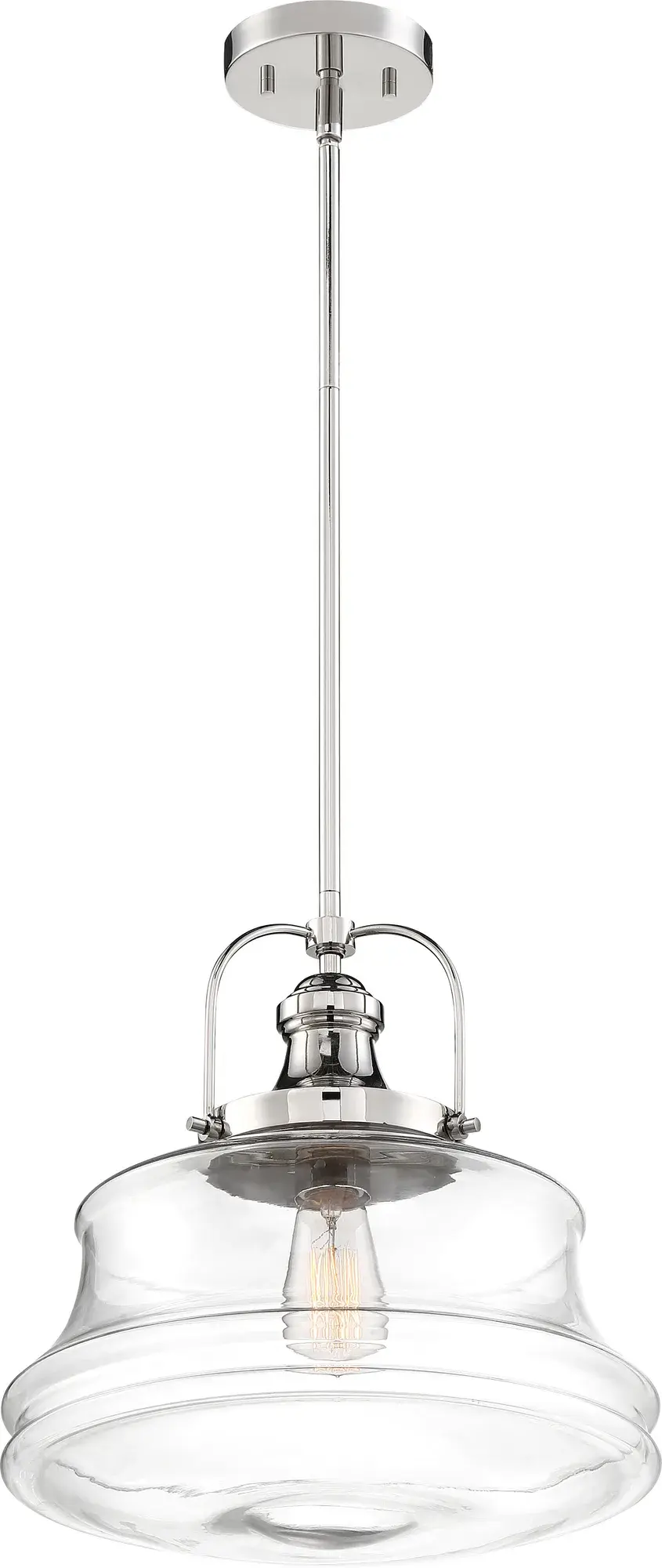 Basel Polished Nickel Clear Glass Pendant Light - Image 3