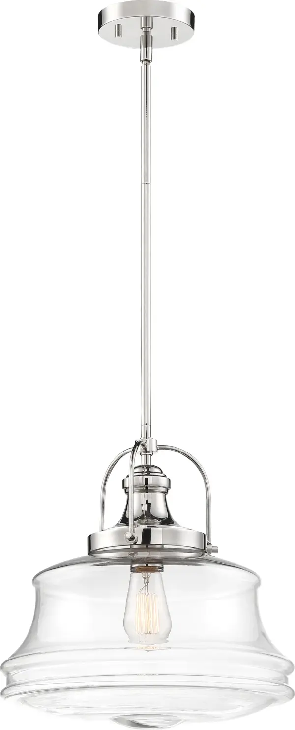 Basel Polished Nickel Clear Glass Pendant Light - Image 4