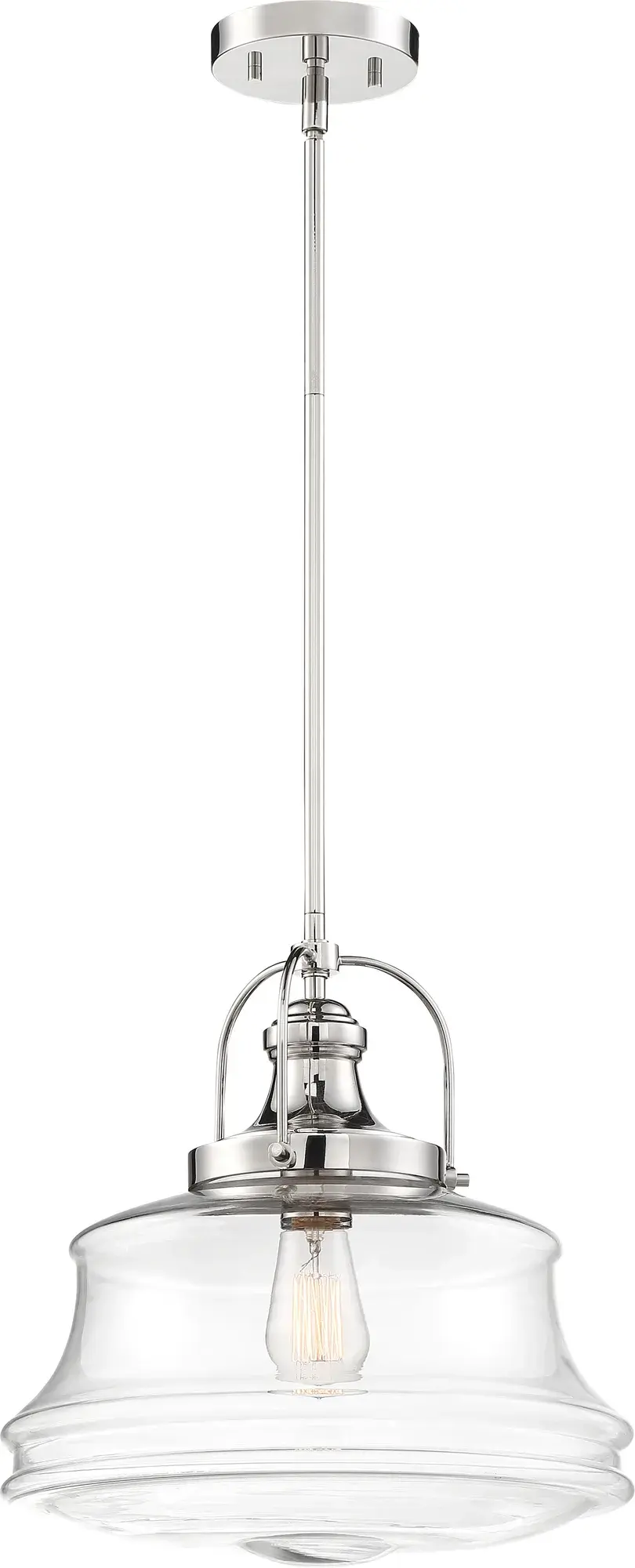 Basel Polished Nickel Clear Glass Pendant Light - Image 4