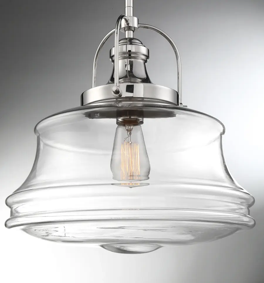 Basel Polished Nickel Clear Glass Pendant Light - Image 5