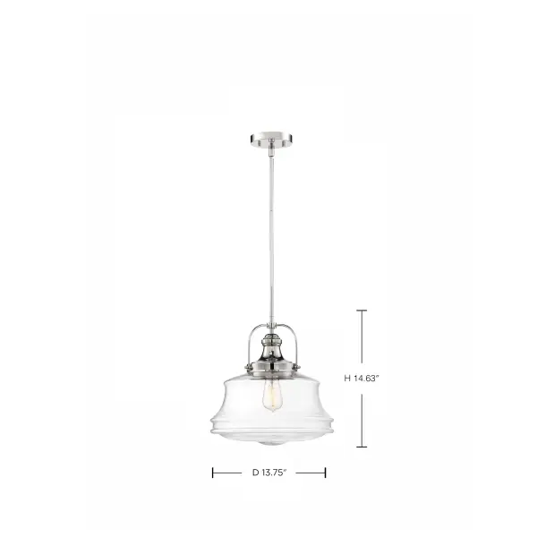 Basel Polished Nickel Clear Glass Pendant Light - Image 6