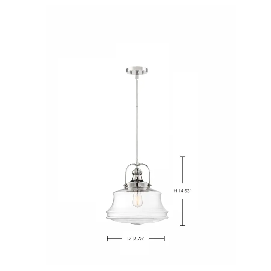 Basel Polished Nickel Clear Glass Pendant Light - Image 6