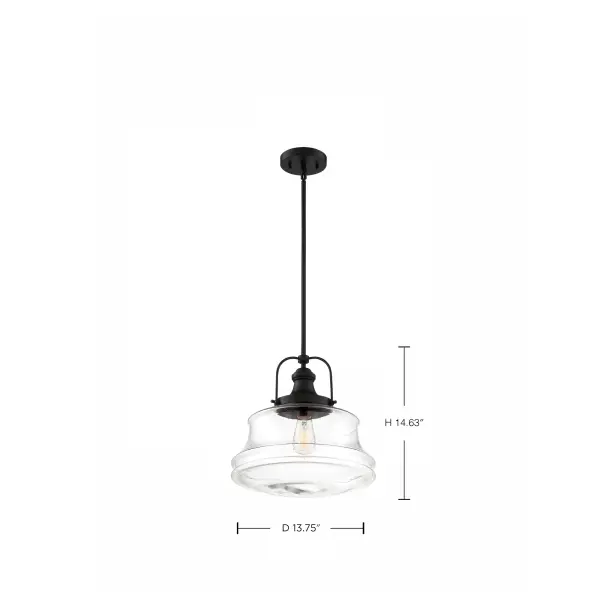 Basel Single Light Pendant in Aged Bronze with Clear Glass - Image 8