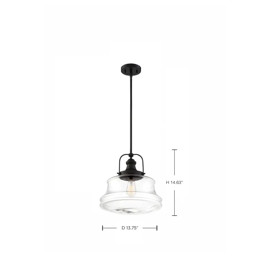 Basel Single Light Pendant in Aged Bronze with Clear Glass - Image 8