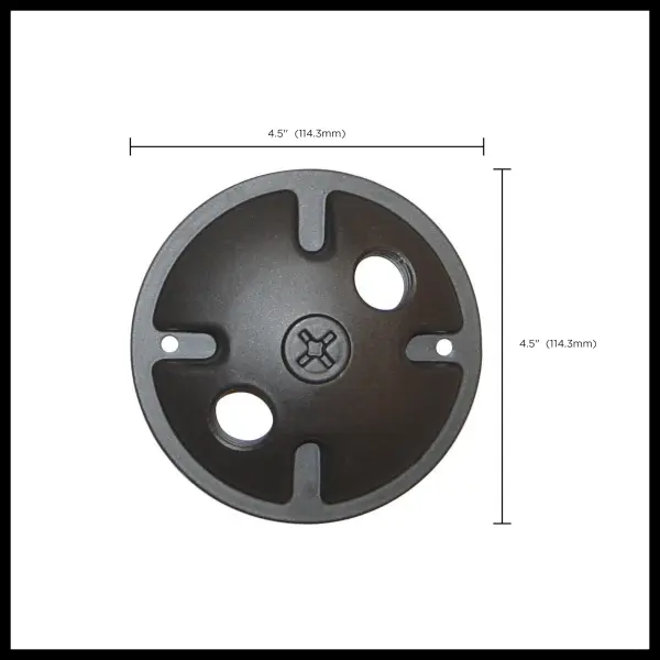 Durable die cast mounting plate in dark gray finish provides reliable support for 2-light pendant installations. Professional-grade hardware component designed for secure ceiling mounting. - alternate view