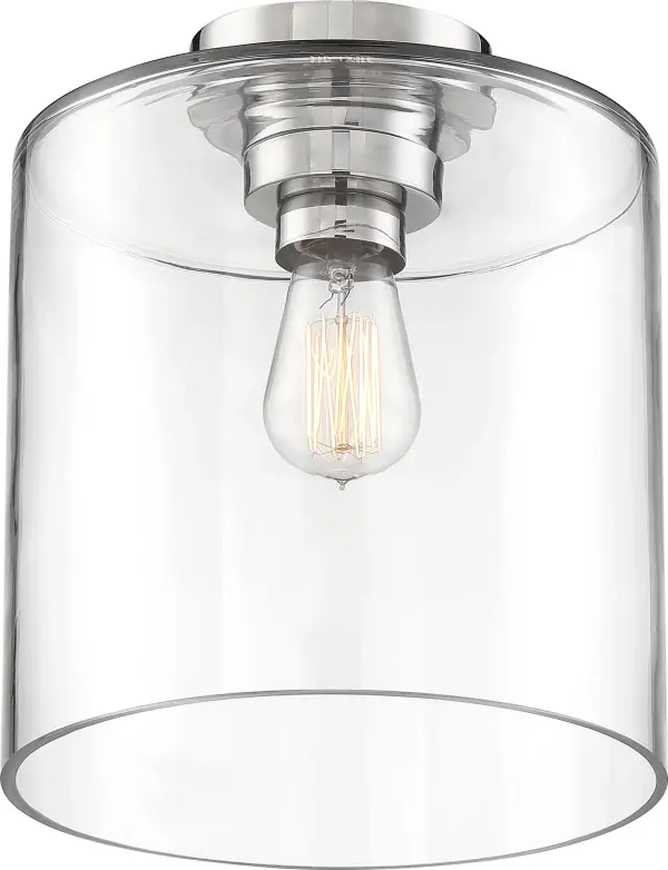 Chantecleer Semi-Flush Mount - Polished Nickel with Clear Glass - Image 3