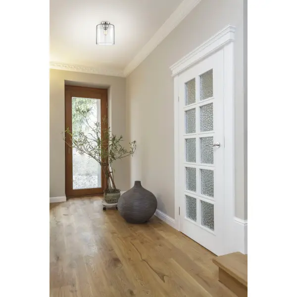 Chantecleer Semi-Flush Mount - Polished Nickel with Clear Glass - Image 5