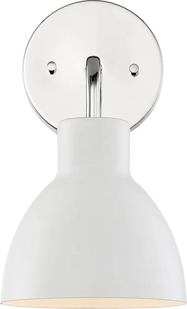 Sloan 1-Light Vanity Sconce in Polished Nickel with Matte White Shade - Image 2
