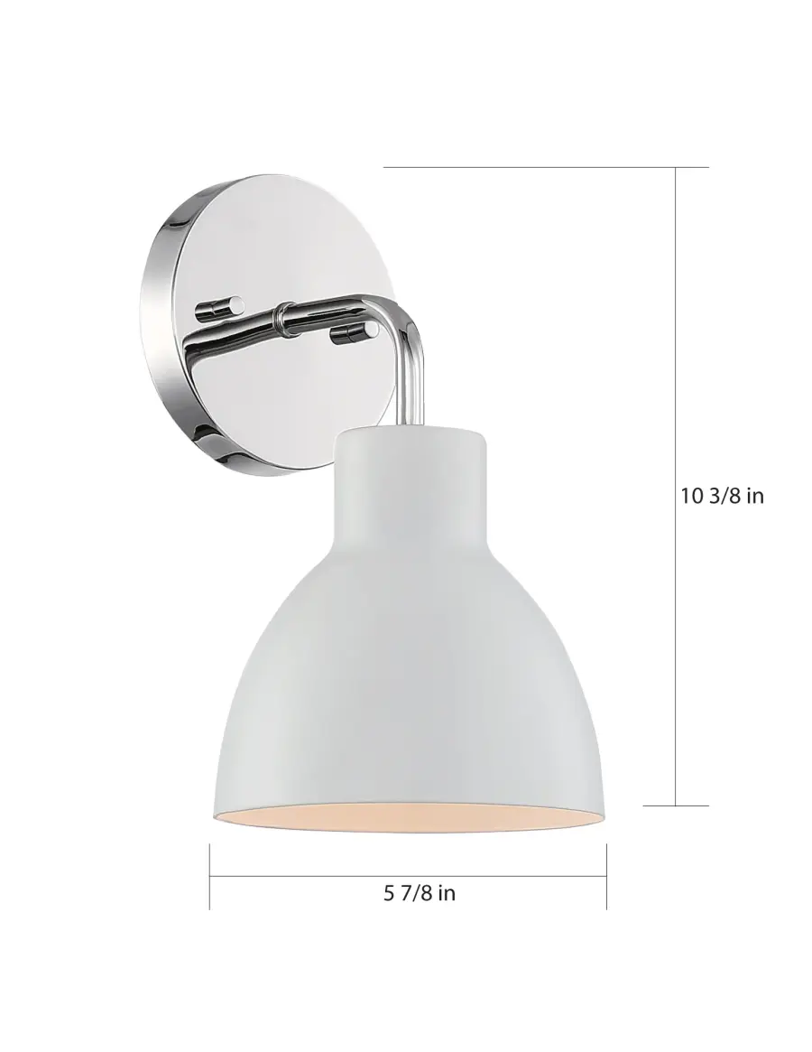 Sloan 1-Light Vanity Sconce in Polished Nickel with Matte White Shade - Image 5