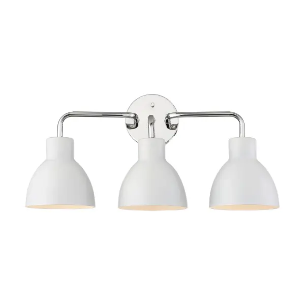 Sloan 3-Light Vanity in Polished Nickel with Matte White Shade - Image 1