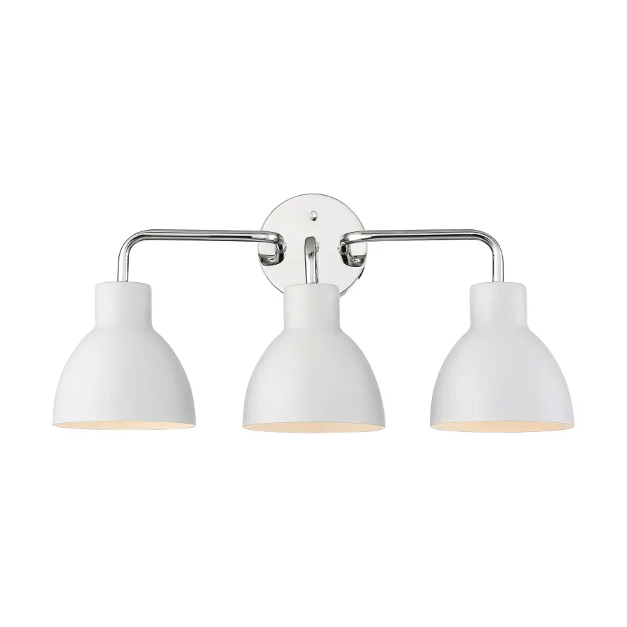Sloan 3-Light Vanity in Polished Nickel with Matte White Shade - Image 1