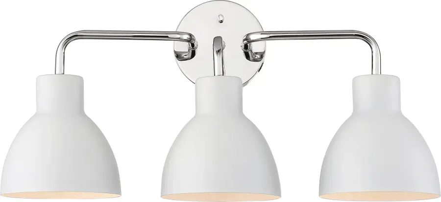 Sloan 3-Light Vanity in Polished Nickel with Matte White Shade - Image 2