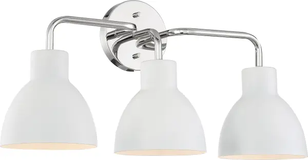 Sloan 3-Light Vanity in Polished Nickel with Matte White Shade - Image 3