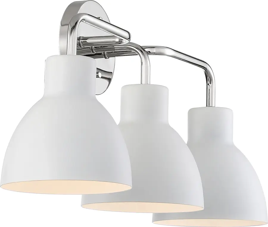 Sloan 3-Light Vanity in Polished Nickel with Matte White Shade - Image 4