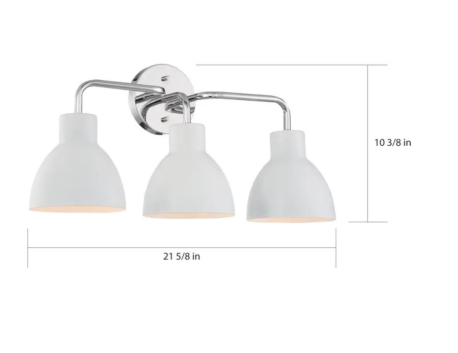 Sloan 3-Light Vanity in Polished Nickel with Matte White Shade - Image 6