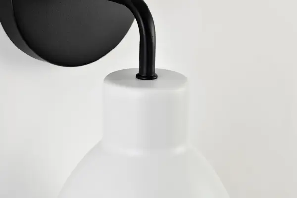 Sloan 1-Light Vanity Sconce in Matte Black with White Shade - Image 12