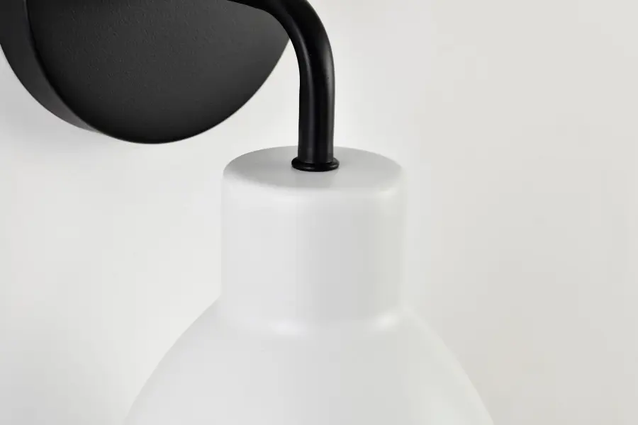 Sloan 1-Light Vanity Sconce in Matte Black with White Shade - Image 12