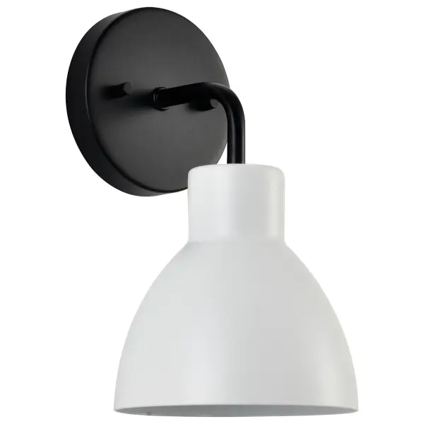 Sloan 1-Light Vanity Sconce in Matte Black with White Shade - Image 4