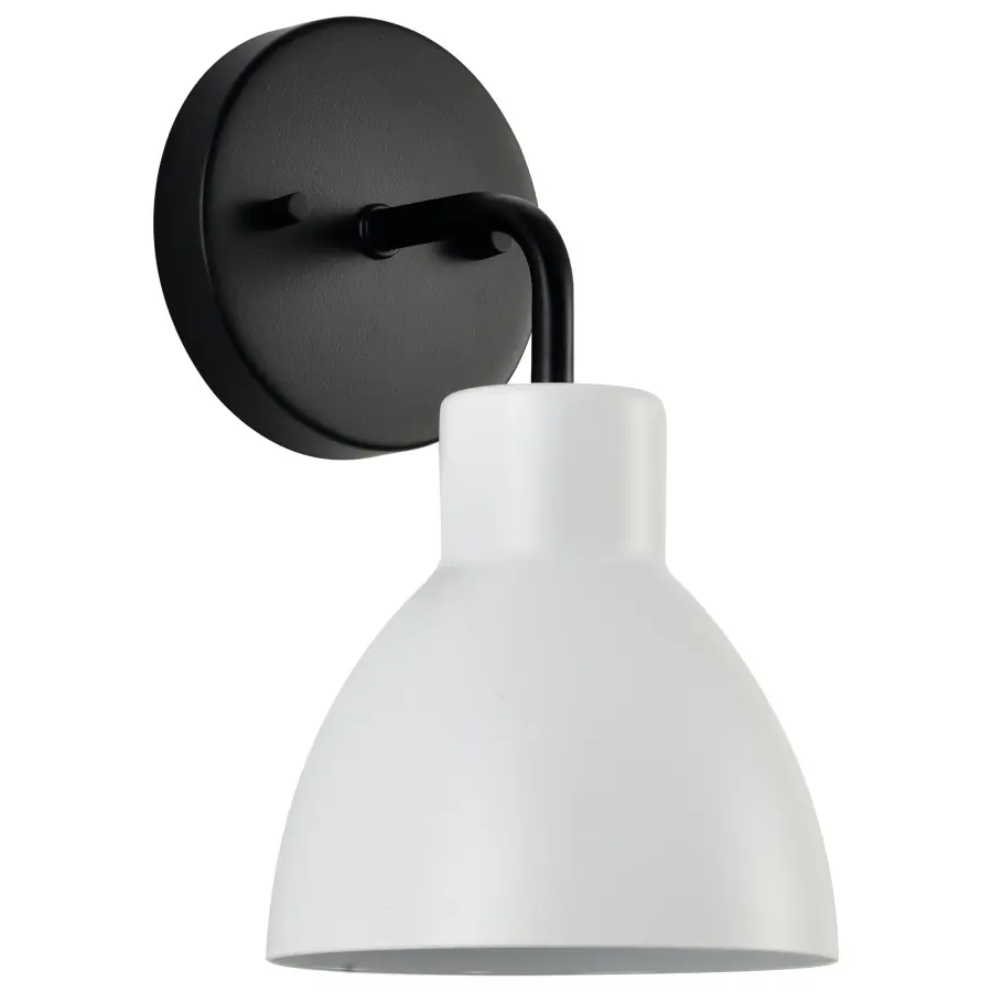 Sloan 1-Light Vanity Sconce in Matte Black with White Shade - Image 4