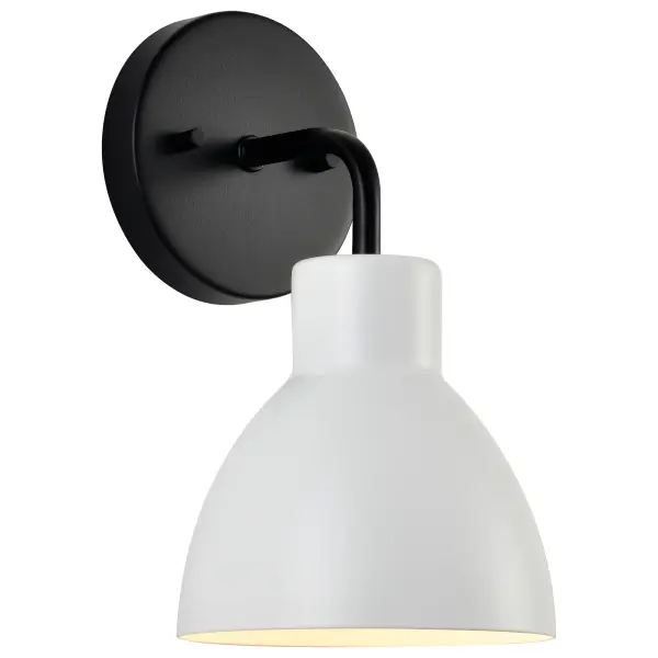 Sloan 1-Light Vanity Sconce in Matte Black with White Shade - Image 5