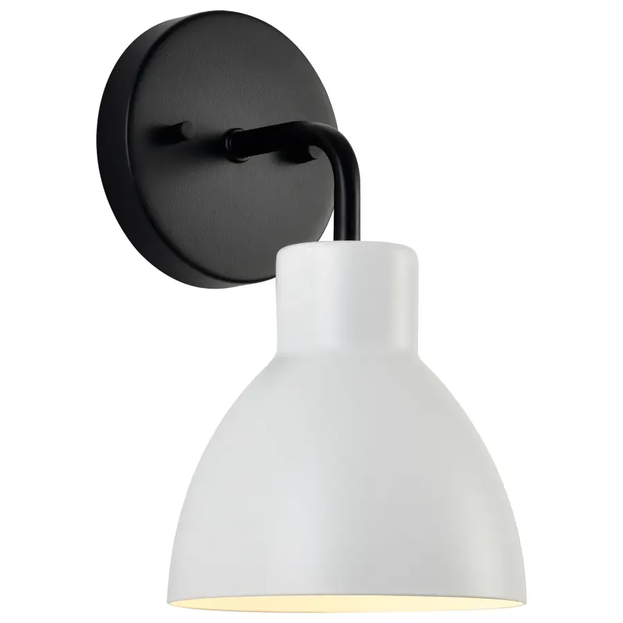 Sloan 1-Light Vanity Sconce in Matte Black with White Shade - Image 5