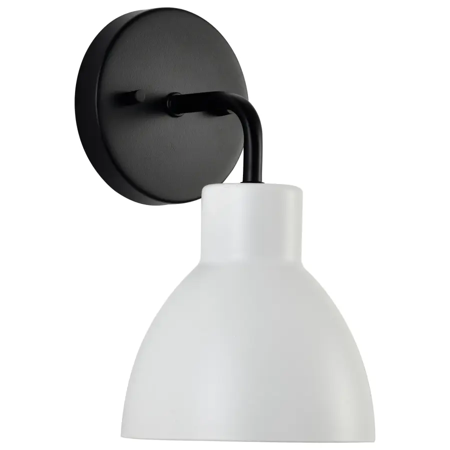 Sloan 1-Light Vanity Sconce in Matte Black with White Shade - Image 10