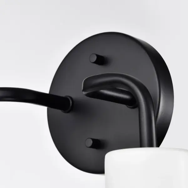 Sloan 2-Light Vanity in Matte Black with White Shade - Image 6