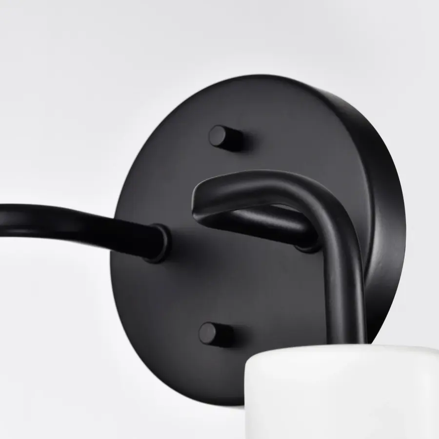 Sloan 2-Light Vanity in Matte Black with White Shade - Image 6