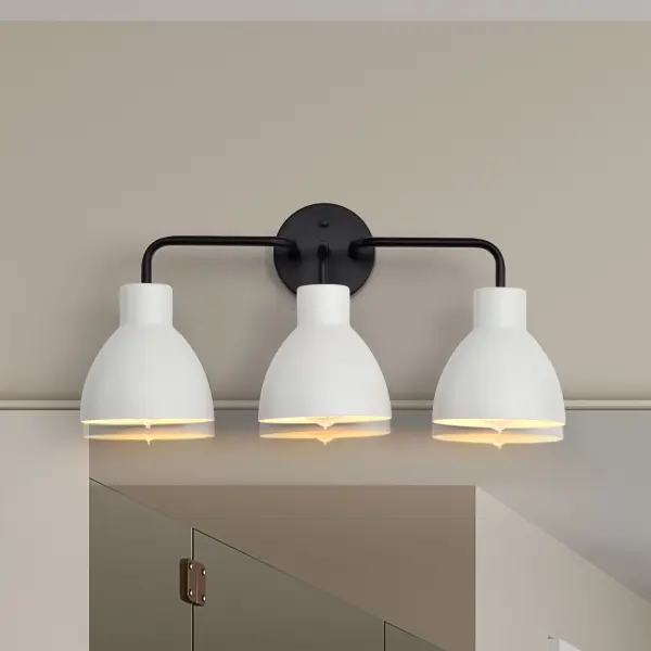 Sloan 3-Light Vanity in Matte Black with White Shade - Image 15