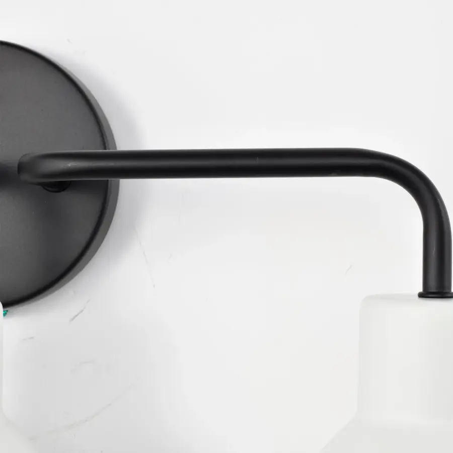 Sloan 3-Light Vanity in Matte Black with White Shade - Image 7