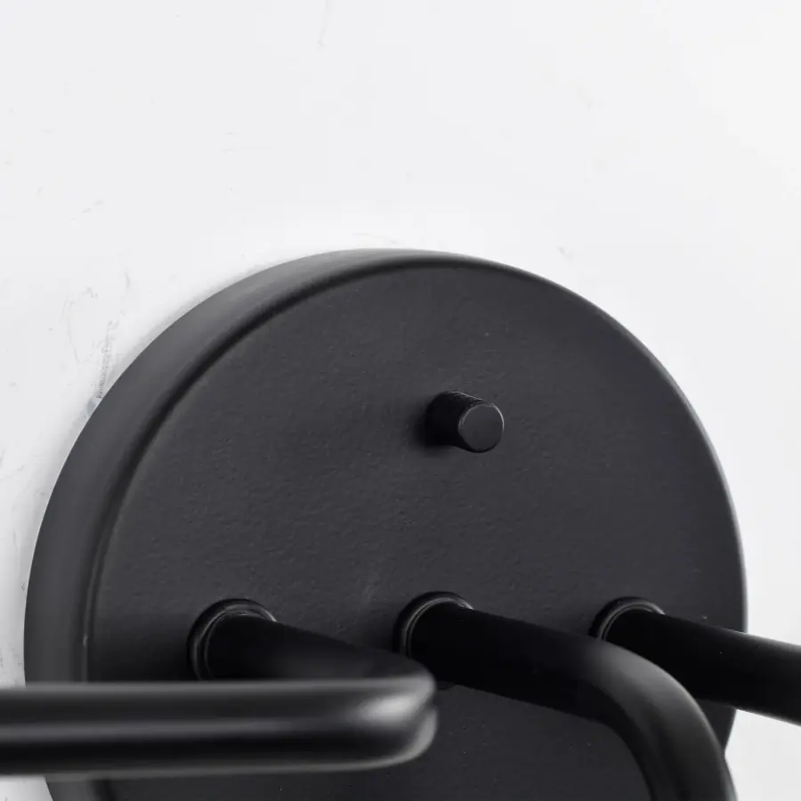 Sloan 3-Light Vanity in Matte Black with White Shade - Image 8