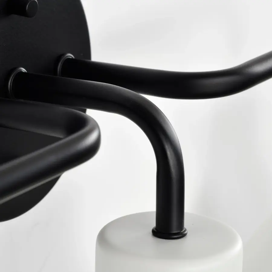 Sloan 3-Light Vanity in Matte Black with White Shade - Image 9
