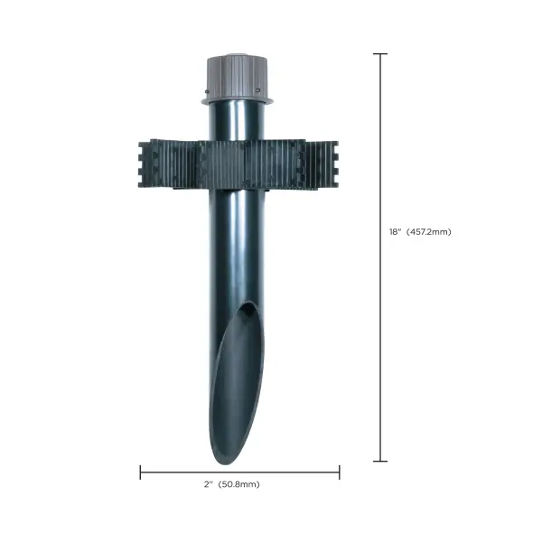 This 2-inch diameter PVC mounting post provides a weather-resistant foundation for outdoor lighting fixtures. The light gray finish offers a neutral aesthetic that complements various architectural styles. - alternate view