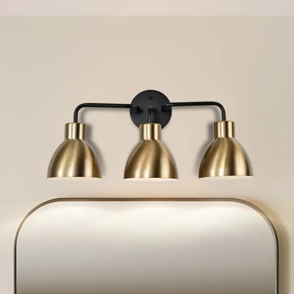 Sloan 3-Light Vanity in Matte Black and Burnished Brass - Image 10