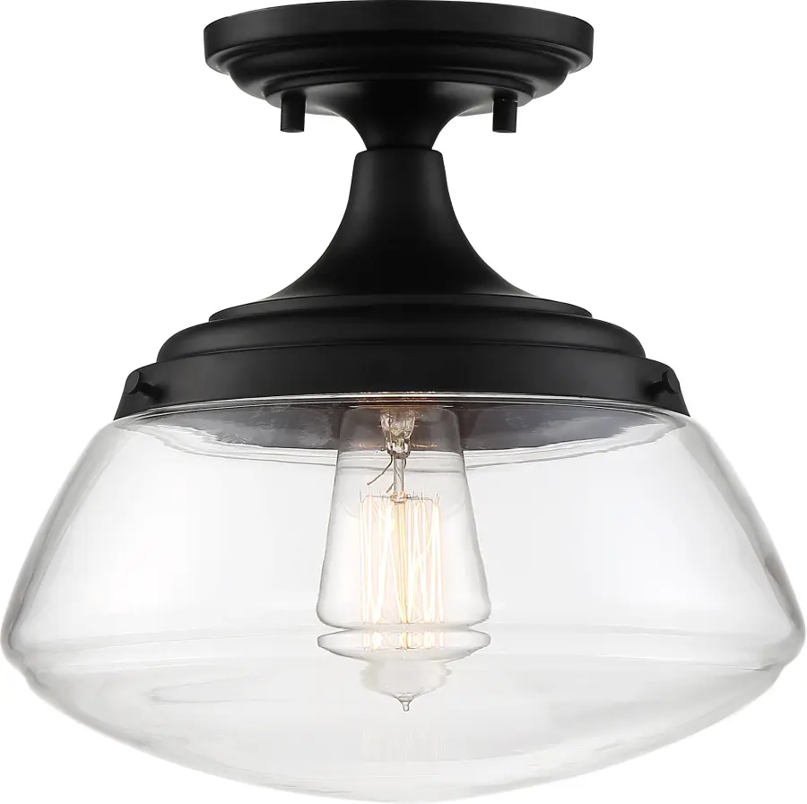 Kew Semi-Flush Mount - Aged Bronze with Clear Glass - Image 2