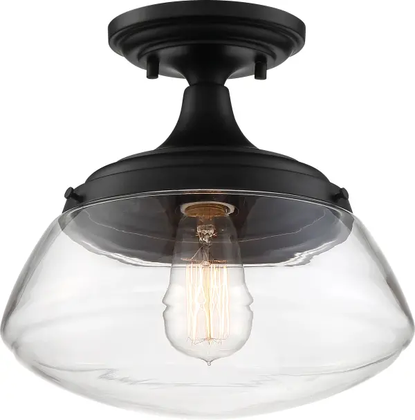 Kew Semi-Flush Mount - Aged Bronze with Clear Glass - Image 3