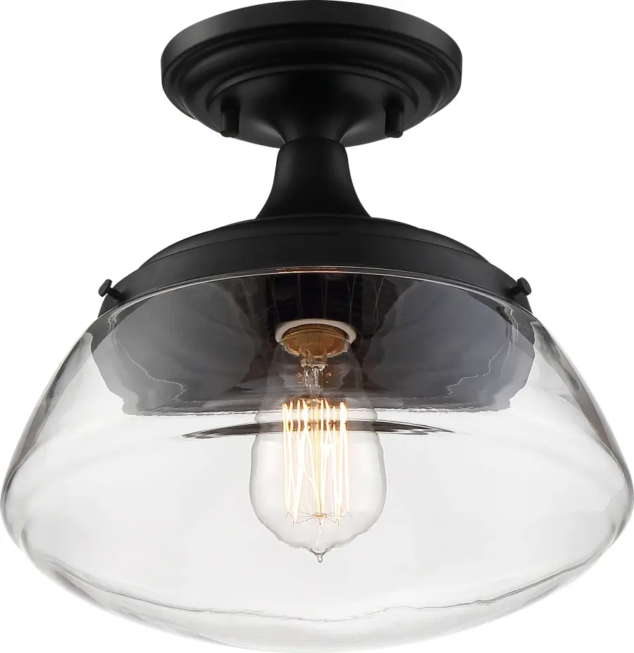 Kew Semi-Flush Mount - Aged Bronze with Clear Glass - Image 4