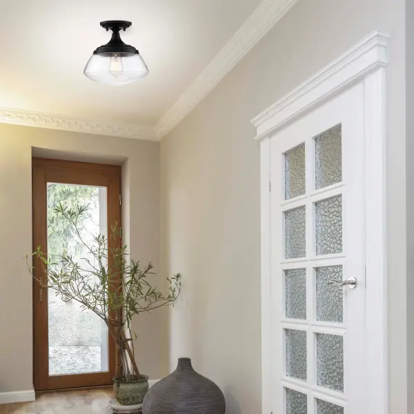 Kew Semi-Flush Mount - Aged Bronze with Clear Glass - Image 5