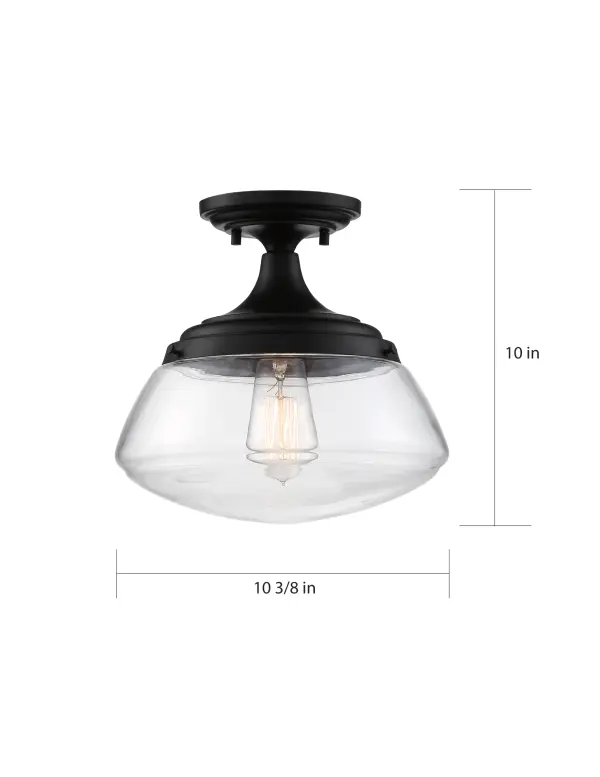 Kew Semi-Flush Mount - Aged Bronze with Clear Glass - Image 6