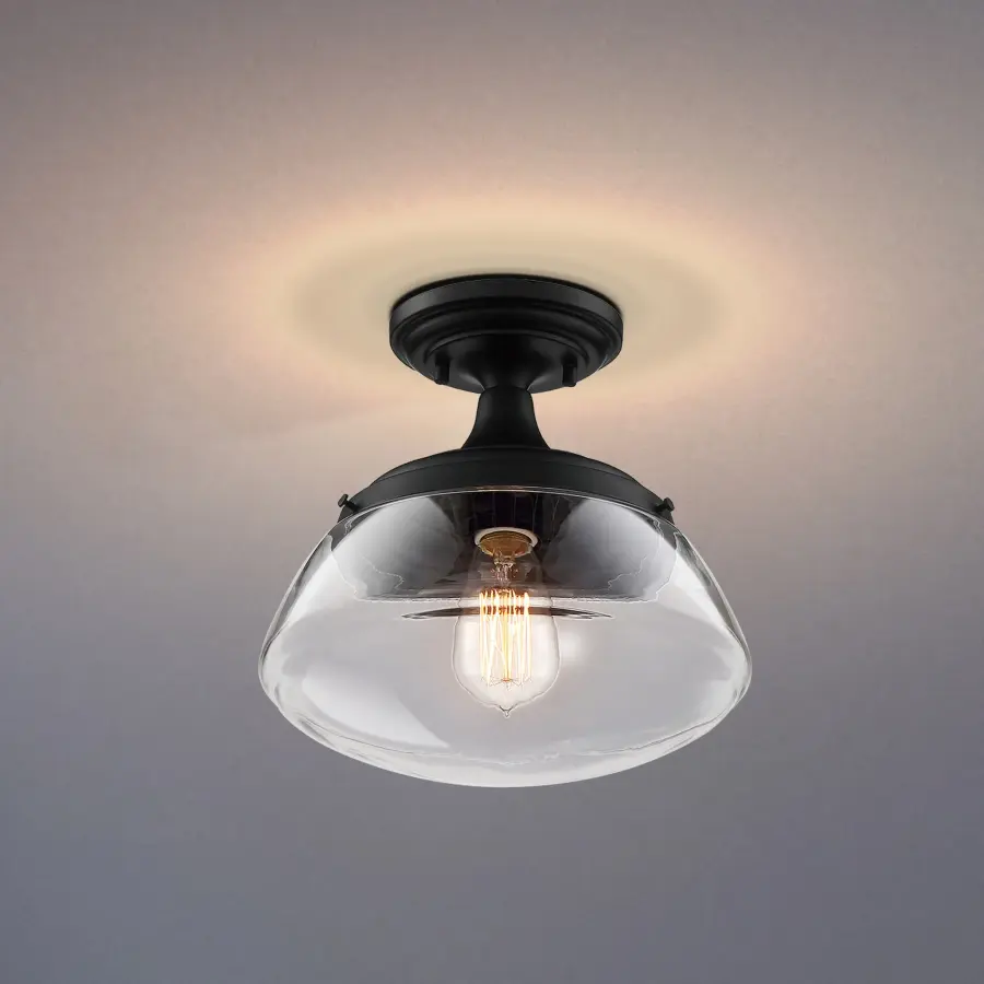 Kew Semi-Flush Mount - Aged Bronze with Clear Glass - Image 10