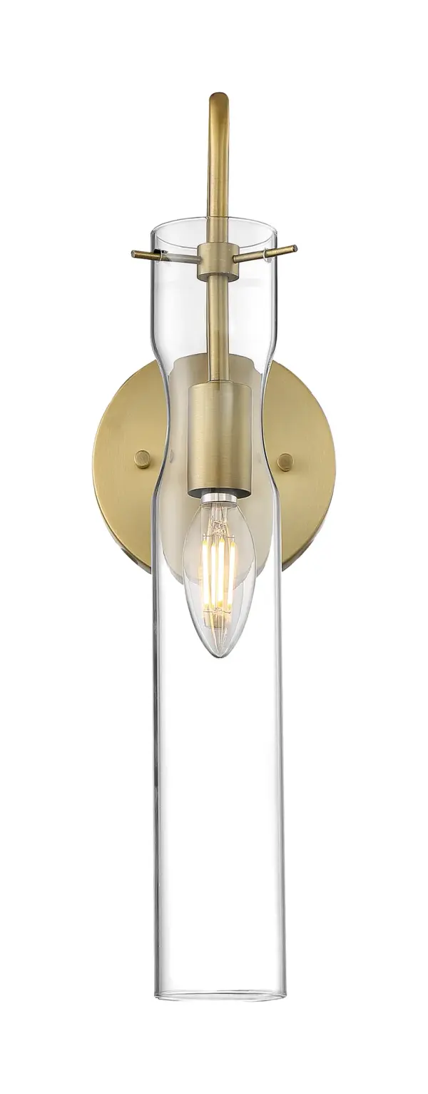 Spyglass 1-Light Wall Sconce in Vintage Brass with Clear Glass - Image 3