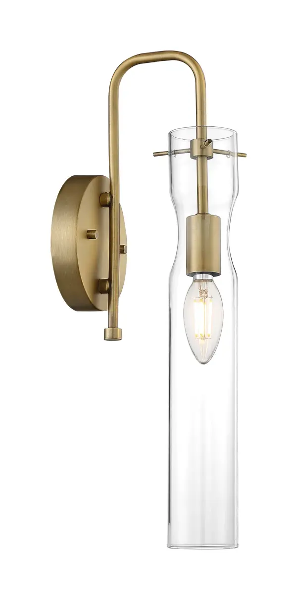 Spyglass 1-Light Wall Sconce in Vintage Brass with Clear Glass - Image 4