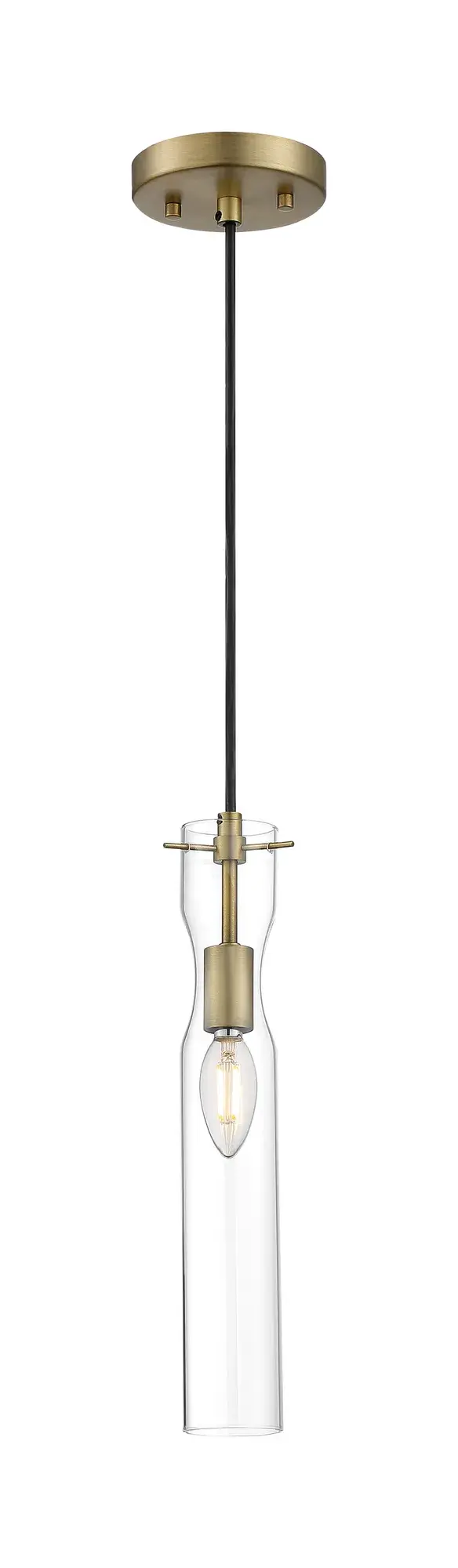 Spyglass Mini Pendant - Vintage Brass with Clear Glass - Image 4
