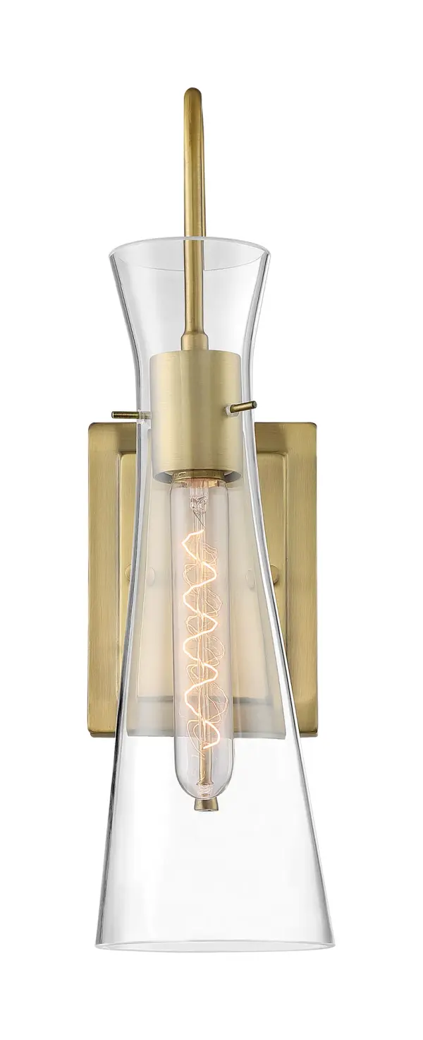 Bahari Single Light Wall Sconce in Vintage Brass with Clear Glass - Image 3