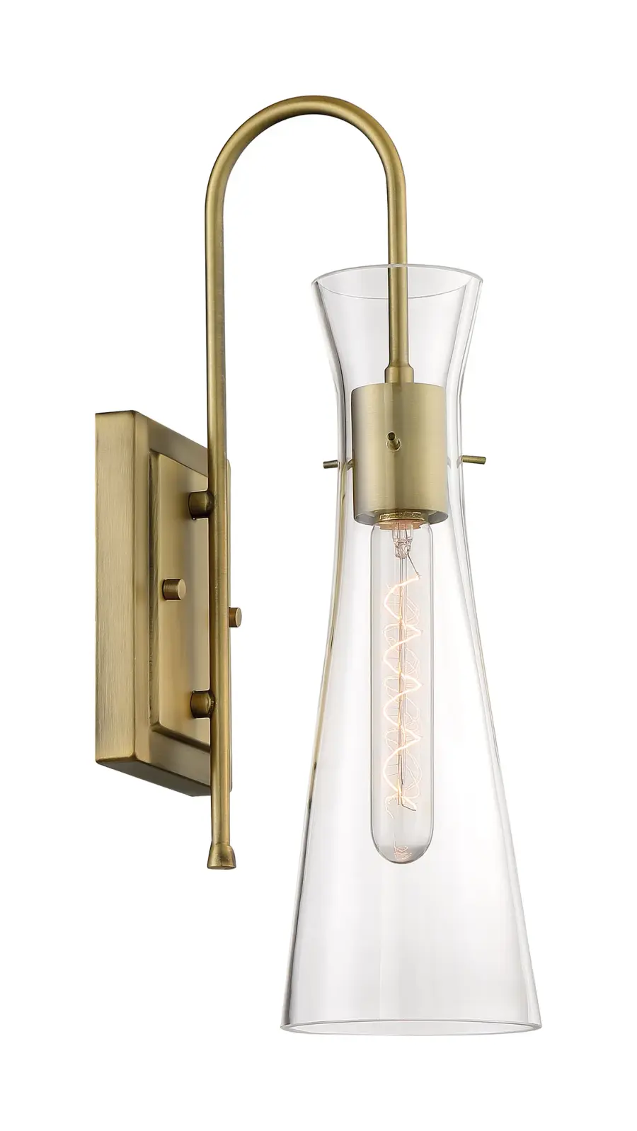 Bahari Single Light Wall Sconce in Vintage Brass with Clear Glass - Image 4