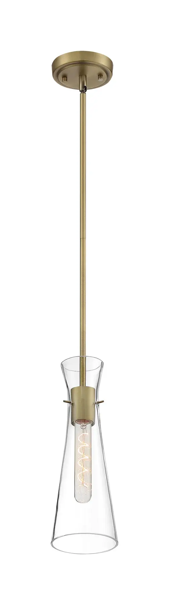 Bahari Mini Pendant - Vintage Brass with Clear Glass - Image 2